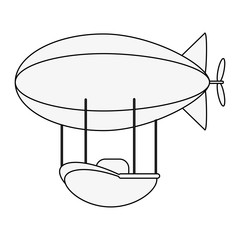 zeppelin transport icon image vector illustration design