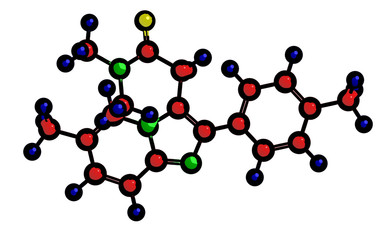 Zolpidem - molecular structure, 3d rendering
