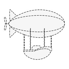 zeppelin transport icon image vector illustration design