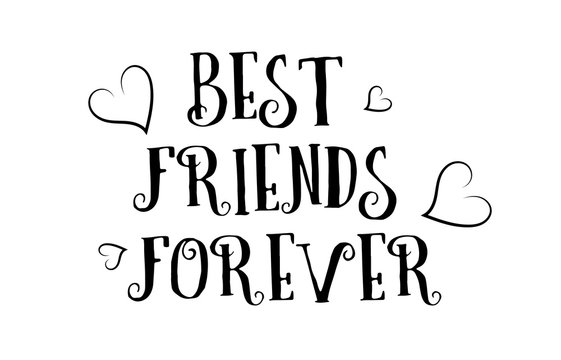 best friends forever love quote logo greeting card poster design