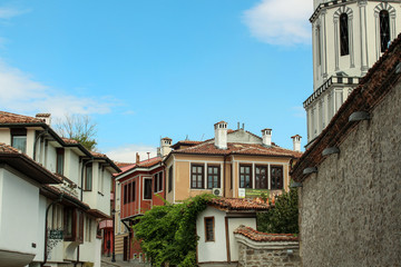 Fototapeta na wymiar Renaissance houses in the Old Town in Plovdiv, Bulgaria
