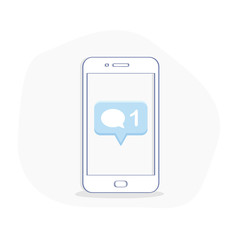 New Message Notification, Speech Chat Bubble, Comment Alert on Mobile Phone Display. Social Media vector, Mobile phone Chat Message Notifications