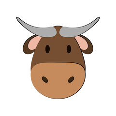 cow or bull face icon image vector illustration design 