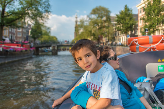 Mom and son in Amsterdam