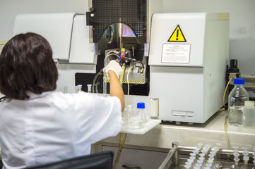 Scientists are using Atomic Absorption Spectroscopy (AAS) to analyze heavy metals in sample solutions.For example, element Pb, Fe, Mn, Ag, etc.