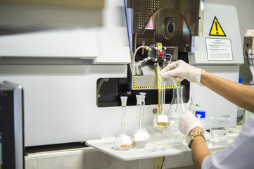 Scientists are using Atomic Absorption Spectroscopy (AAS) to analyze heavy metals in sample...