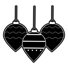 balls decoration christmas related icon image vector illustration design  black and white