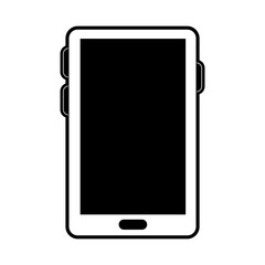 smartphone with blank screen icon imagevector illustration design  black and white