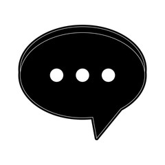chat bubble icon image vector illustration design  black and white