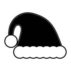 santa claus hat christmas related icon image vector illustration design  black and white