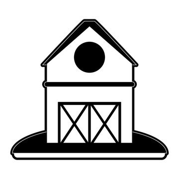 barn house or home icon image vector illustration design  black and white