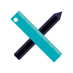 ruler with pencil icon image vector illustration design 