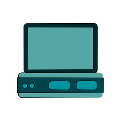 computer with blank screen icon image vector illustration design 