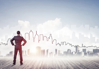 Motivation and inspiration concept with modern cityscape and bus