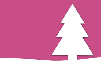 Obraz premium Schlichte pinke Weihnachtskarte