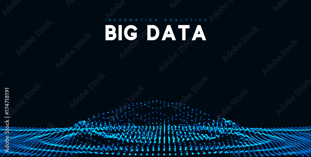 Canvas Prints Big data visualization. Information wave technology. Futuristic abstract background of digital data