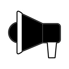 bullhorn or megaphone icon image vector illustration design  black and white