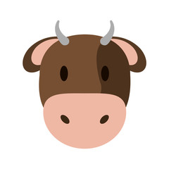 cow or bull animal face cartoon icon image vector illustration design 
