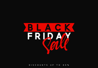 Fototapeta na wymiar Black Friday sale, banner, poster advert. Card offert promotion design.