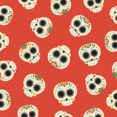 Day of the dead traditional sugar skull pattern