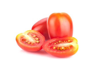 Cherry tomatoes on white background
