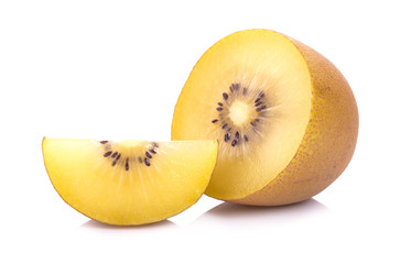 Gold kiwi fruit on a white background