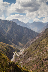 Fototapeta na wymiar Tor Ashuu Pass in Kyrgyzstan