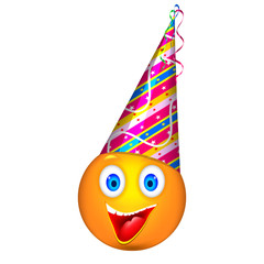 Smiley in the fool's cap. 3D Vector Illustration.