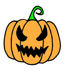 Halloween Pumpkin Doodle, a hand drawn vector illustration of a Halloween pumpkin.