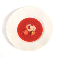 Spicy gazpacho with shrimps