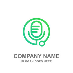 Music Therapy Healing Microphone Logo Vector Icon