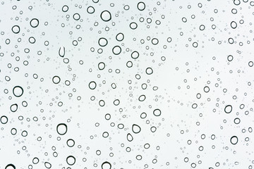 Abstract background black and white droplet from rain fall on glass