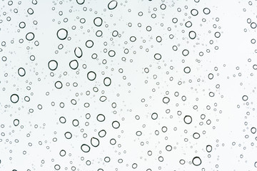 Abstract background black and white droplet from rain fall on glass