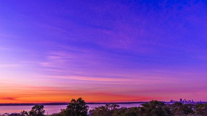 Fototapeta na wymiar スワン川の夕日 オーストラリア パース