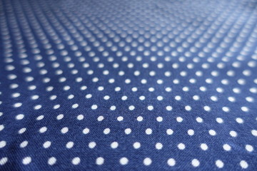 Spotted viscose fabric in blue and white