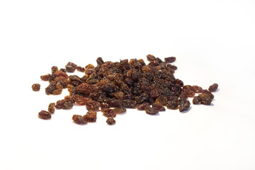 raisin on white background