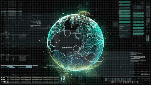 Hi-tech user interface head up display for background computer desktop screen display - Powered by Adobe