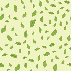 Seamless pattern with leaves vector illustration nature leaf design floral summer plant textile