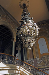 Constanța (Constanta, Constanca) Casino in Romania - abandoned art deco building - chandelier over...
