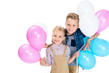 Fototapeta na wymiar happy kids with balloons