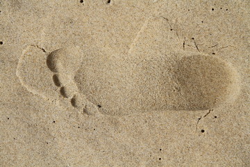 trace de pas dans le sable