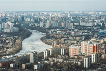 View of the city from a height