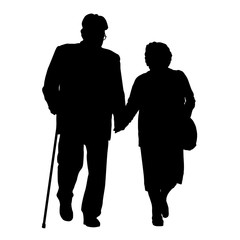 Senior couple silhouette