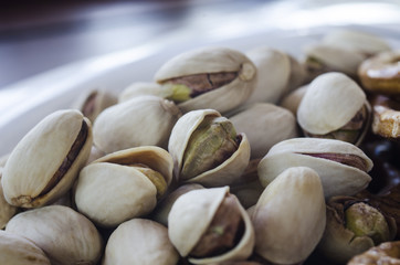 pistachio on disc closeup