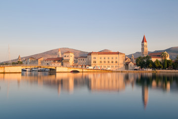 Waterfront view of beautiful Trogir, Croatia - Unesco World Heritage Site. Image at sunrise.