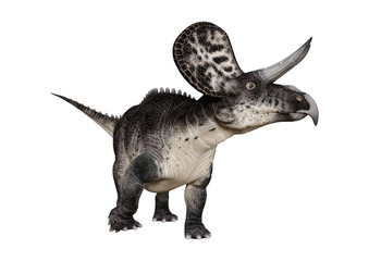 3D Rendering Dinosaur Zuniceratops on White