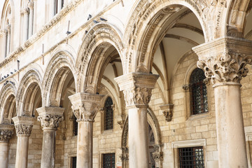 Fototapeta na wymiar Details of exterior of the Rector's palace in Dubrovnik, Croatia