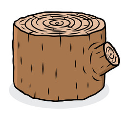wood stump / cartoon vector and illustration, hand drawn style, isolated on white background.