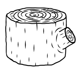 wood stump / cartoon vector and illustration, black and white, hand drawn, sketch style, isolated on white background.
