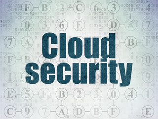 Protection concept: Cloud Security on Digital Data Paper background